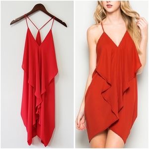 Red Drape Dress